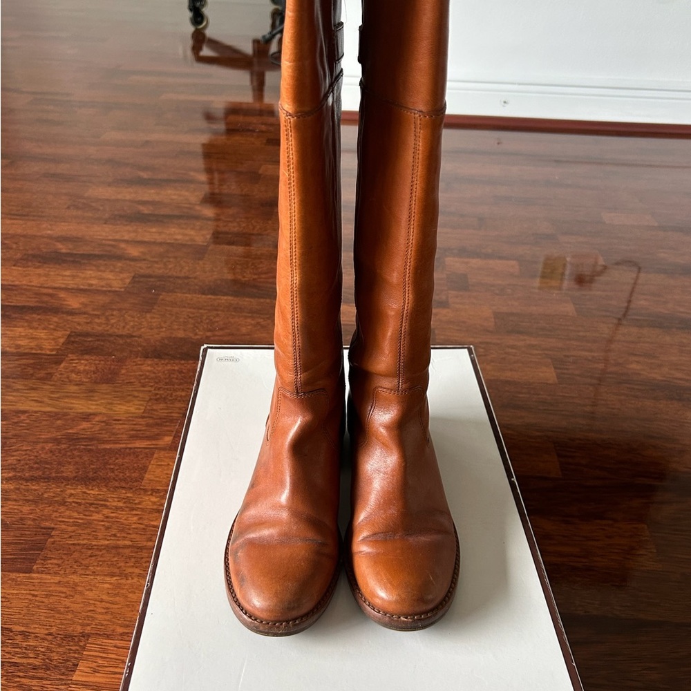 Coach Whiskey Leather Boots